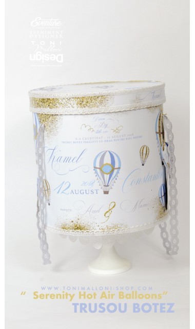 Trusou botez cu baloane de aer cald bleu gold, Jurnal de calatorie 2